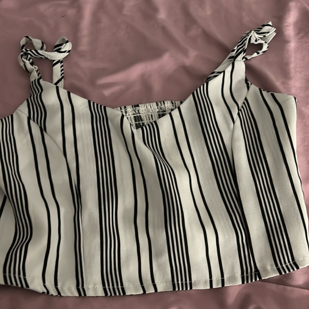 cropped striped tank crop top